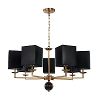 Люстра подвесная Diva 2822-7P Favourite чёрная на 7 ламп, основание латунь в стиле классический Люстра подвесная Diva 2822-7P Favourite чёрная на 7 ламп, основание латунь в стиле классический